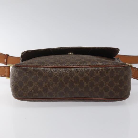 CELINE Macadam Canvas Shoulder Bag Pvc Leather Brown Gold - Picture 9 of 12